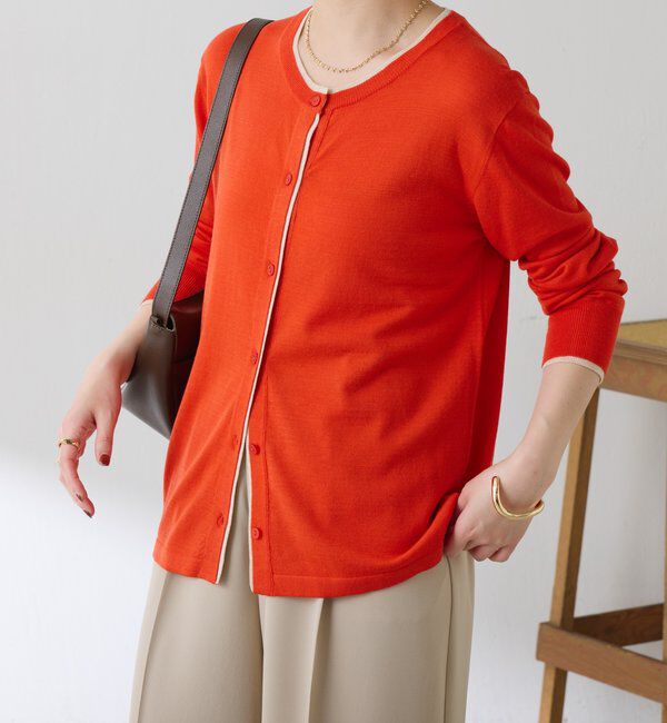  「レイヤード風クルーネックカーディガン」|ニット・セーター|