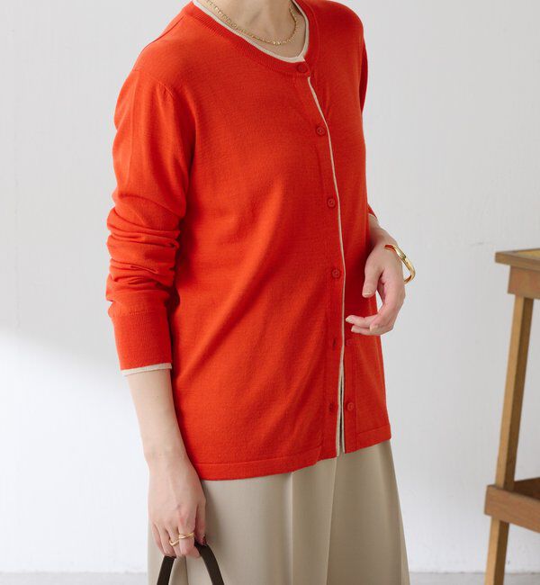  「レイヤード風クルーネックカーディガン」|ニット・セーター|