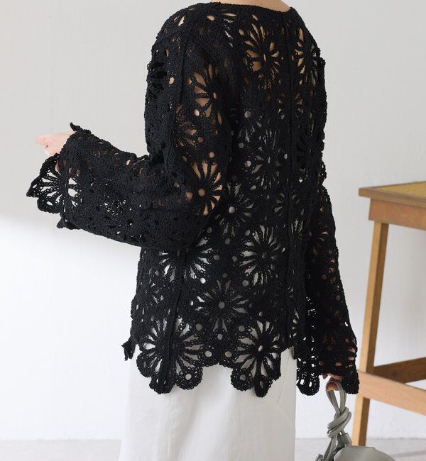  「フラワー柄クロシェニット」|ニット・セーター|