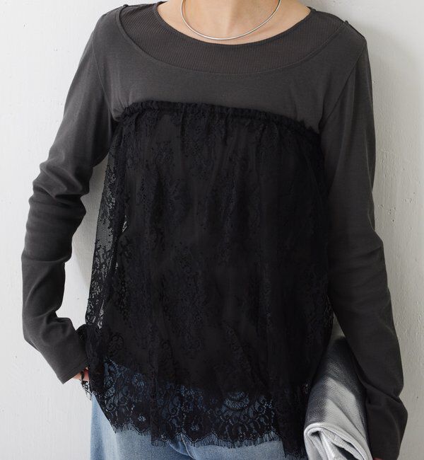  「【プラスワンアイテム】レースレイヤードミニスカート」|その他|ブラック