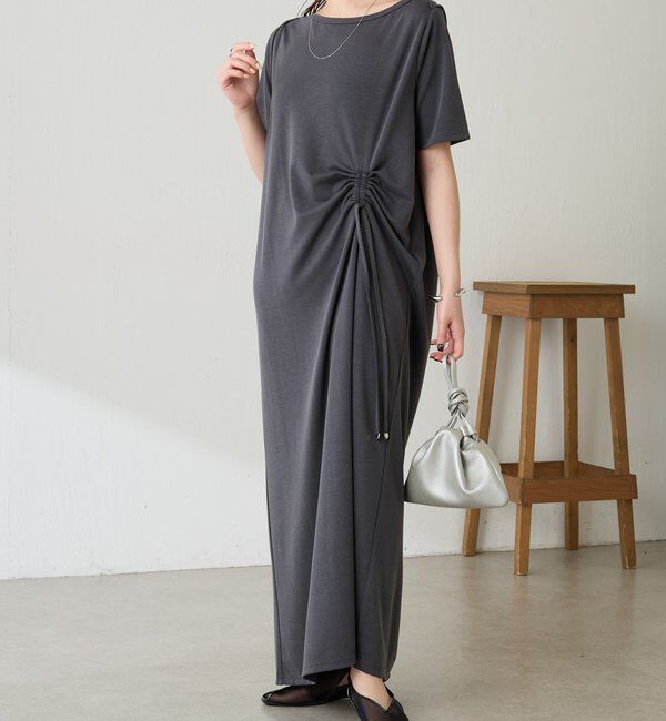  「【接触冷感】フロントドロストカットワンピース」|ワンピース|