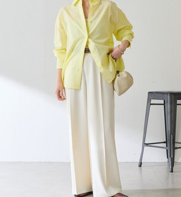  「【涼しく着れる】麻混バックツイストシャツ」|シャツ・ブラウス|