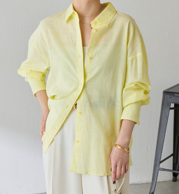  「【涼しく着れる】麻混バックツイストシャツ」|シャツ・ブラウス|