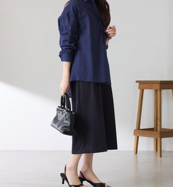  「【涼しく着れる】麻混バックツイストシャツ」|シャツ・ブラウス|