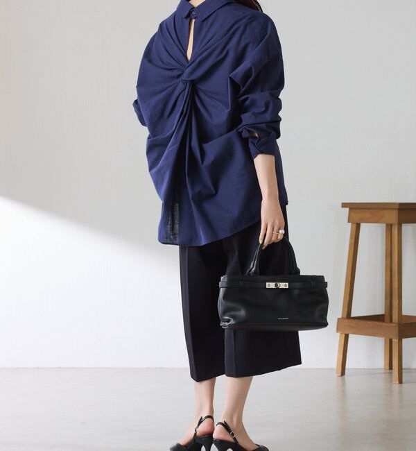  「【涼しく着れる】麻混バックツイストシャツ」|シャツ・ブラウス|