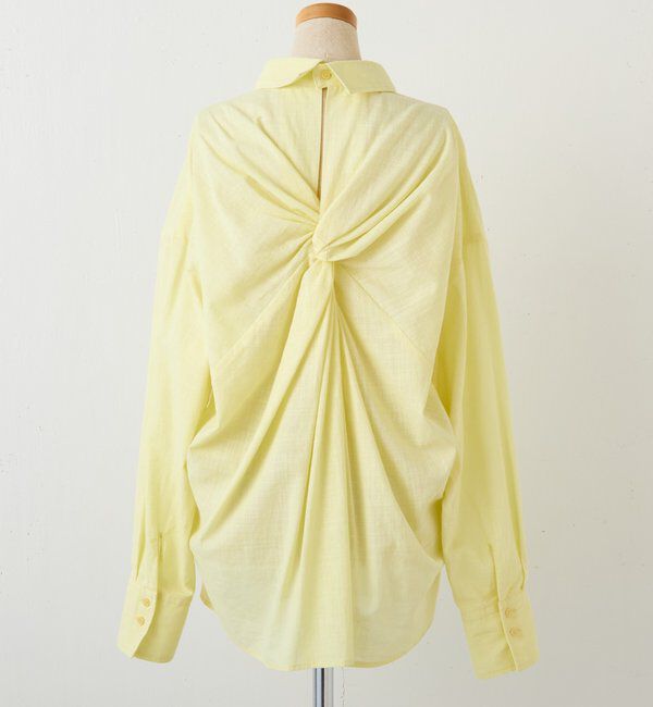  「【涼しく着れる】麻混バックツイストシャツ」|シャツ・ブラウス|