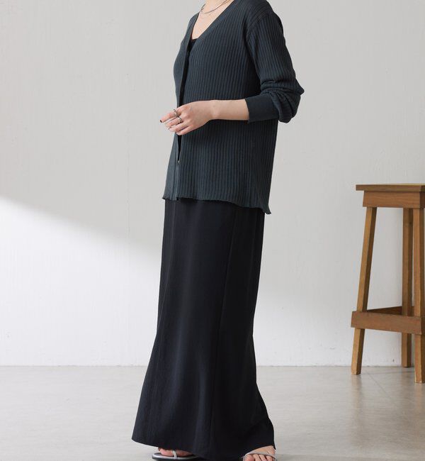  「ドライコットンワイドリブカーディガン」|ニット・セーター|