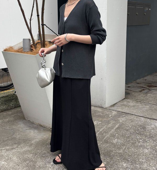  「ドライコットンワイドリブカーディガン」|ニット・セーター|