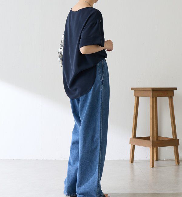  「【袖をアレンジできる】袖アレンジジョーゼットロゴTシャツ」|Tシャツ・カットソー|