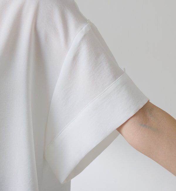  「【袖をアレンジできる】袖アレンジジョーゼットロゴTシャツ」|Tシャツ・カットソー|