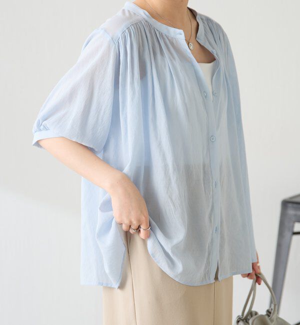 「強撚2WAYシアーボウタブラウス」|シャツ・ブラウス|