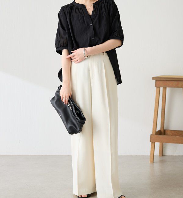  「強撚2WAYシアーボウタブラウス」|シャツ・ブラウス|