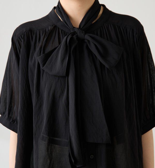  「強撚2WAYシアーボウタブラウス」|シャツ・ブラウス|