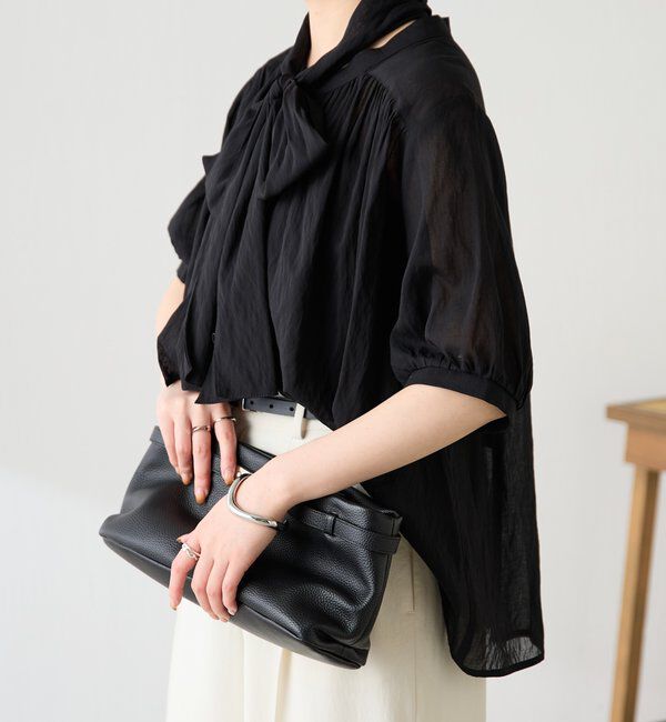  「強撚2WAYシアーボウタブラウス」|シャツ・ブラウス|