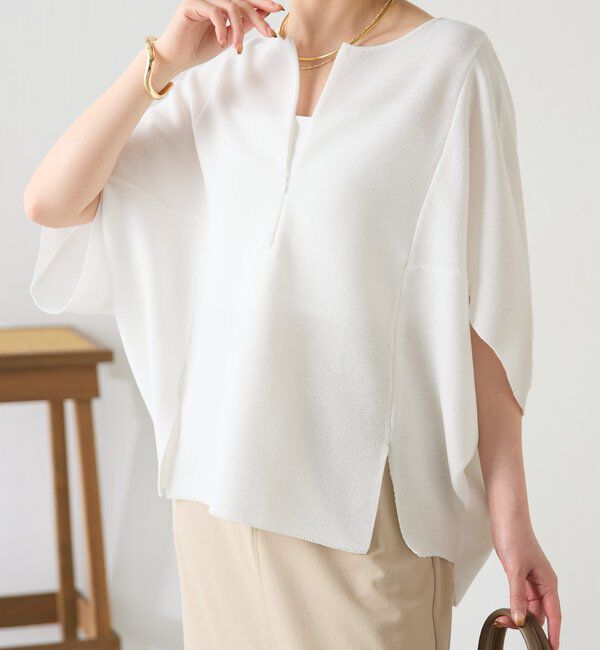  「ジップ変形ドルマンニット」|ニット・セーター|