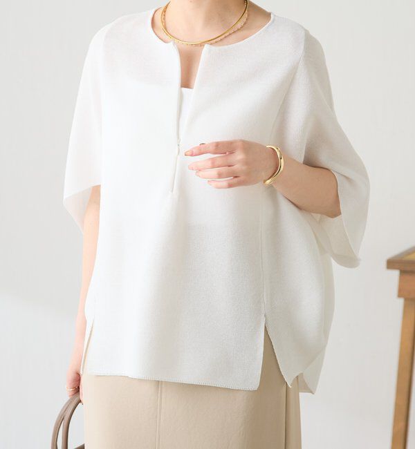  「ジップ変形ドルマンニット」|ニット・セーター|