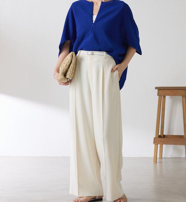  「ジップ変形ドルマンニット」|ニット・セーター|