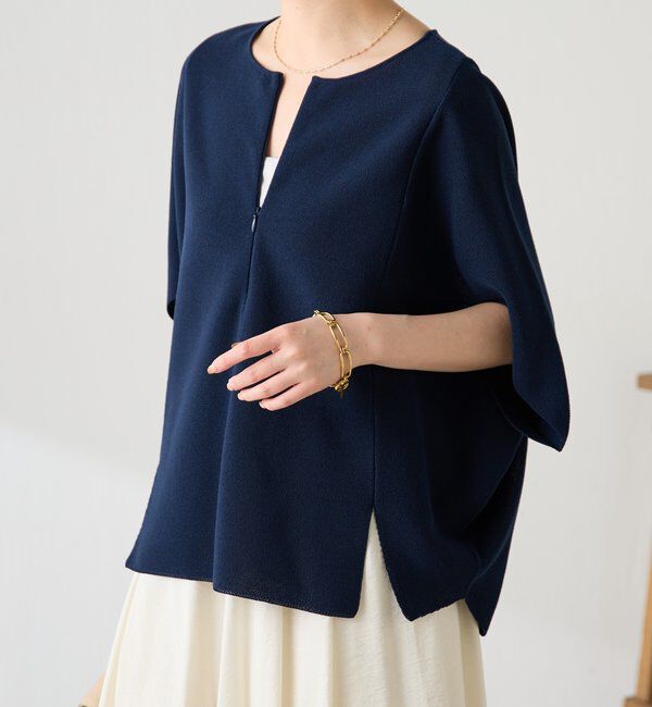  「ジップ変形ドルマンニット」|ニット・セーター|