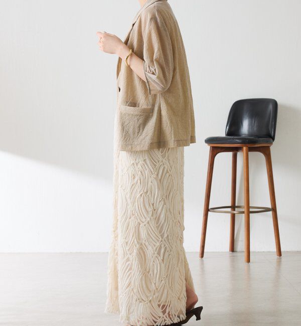  「【冷房/紫外線対策】シアーハーフスリーブジャケット」|ベスト・ジレ|