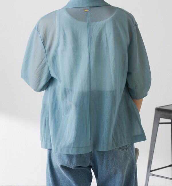  「【冷房/紫外線対策】シアーハーフスリーブジャケット」|ベスト・ジレ|