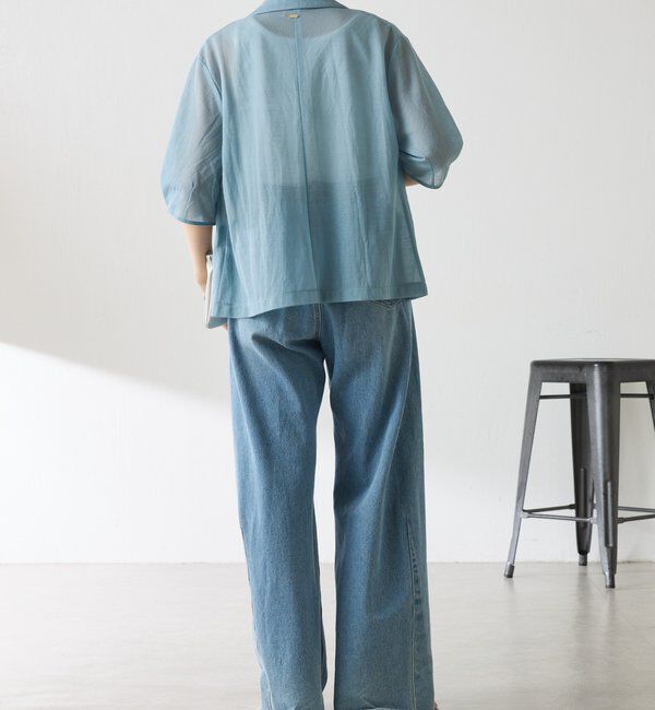  「【冷房/紫外線対策】シアーハーフスリーブジャケット」|ベスト・ジレ|