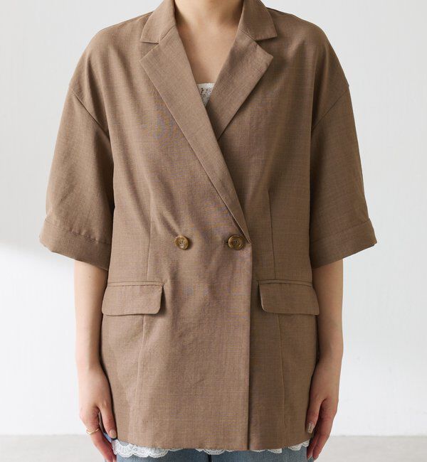  「【冷房/紫外線対策】シアーハーフスリーブジャケット」|ベスト・ジレ|