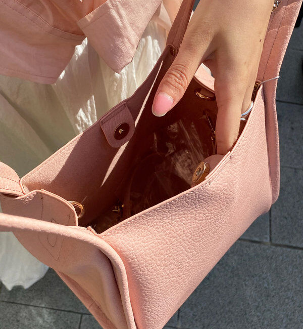  「【ベストセラーアイテム】ミニショルダー付ソフトレザー調ミニバッグ」|トートバッグ|