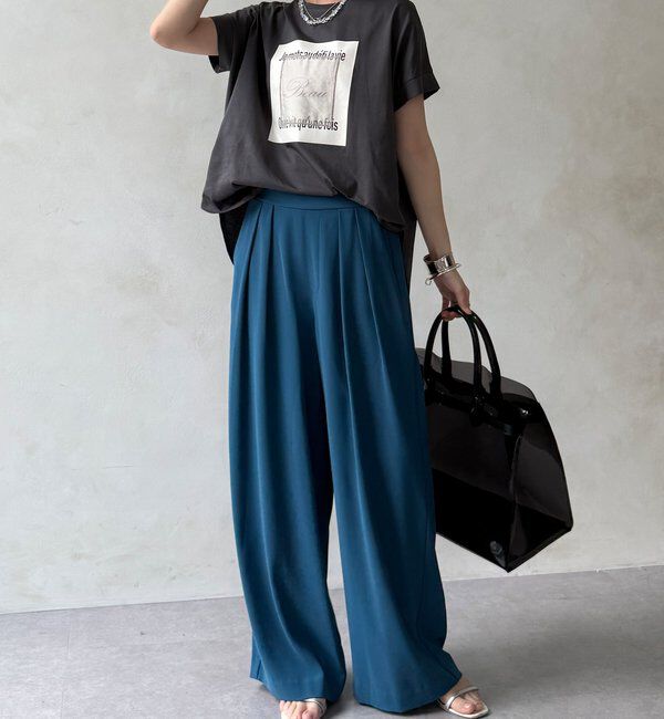  「【累計販売数3万枚突破/21色4サイズ展開！】タックワイドパンツ」|チノ|