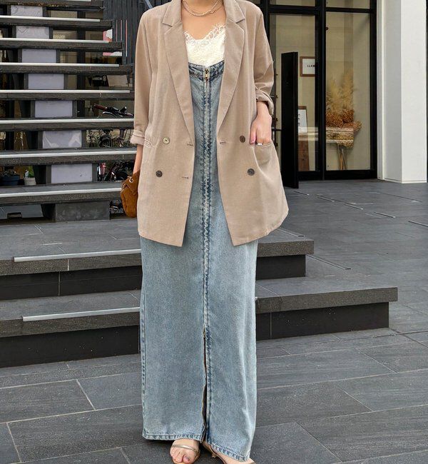  「【ウォッシャブル】シアーダブルジャケット」|テーラードジャケット|