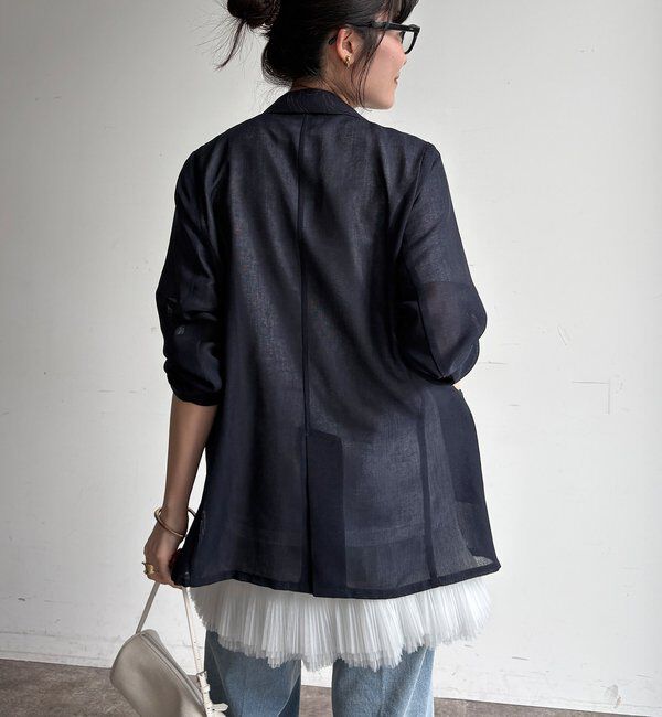  「【ウォッシャブル】シアーダブルジャケット」|テーラードジャケット|