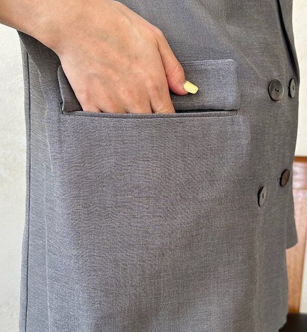  「【ウォッシャブル】シアーダブルジャケット」|テーラードジャケット|