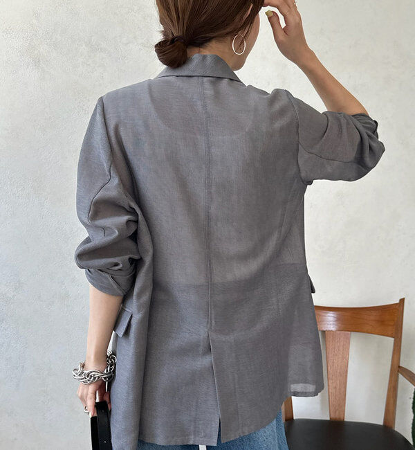  「【ウォッシャブル】シアーダブルジャケット」|テーラードジャケット|