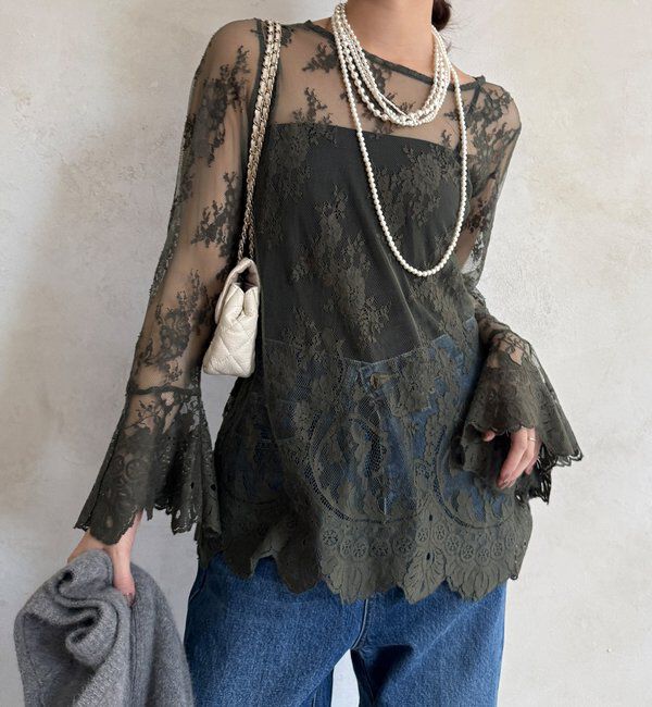  「レースフレアブラウス」|シャツ・ブラウス|