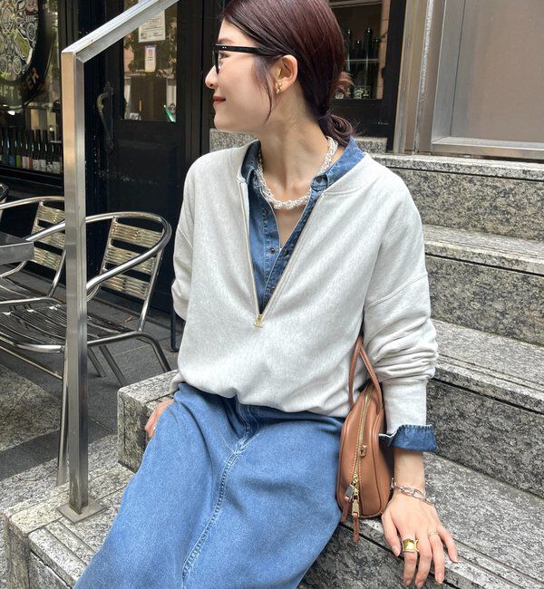  「【新色追加】【インフルエンサー OKOCHI企画】ハーフジップスウェット」|Tシャツ・カットソー|