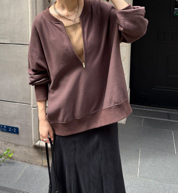  「【新色追加】【インフルエンサー OKOCHI企画】ハーフジップスウェット」|Tシャツ・カットソー|