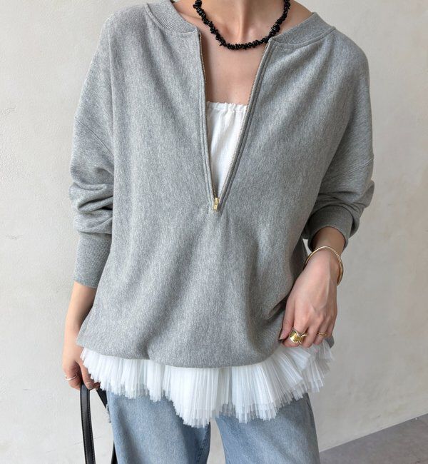  「【新色追加】【インフルエンサー OKOCHI企画】ハーフジップスウェット」|Tシャツ・カットソー|