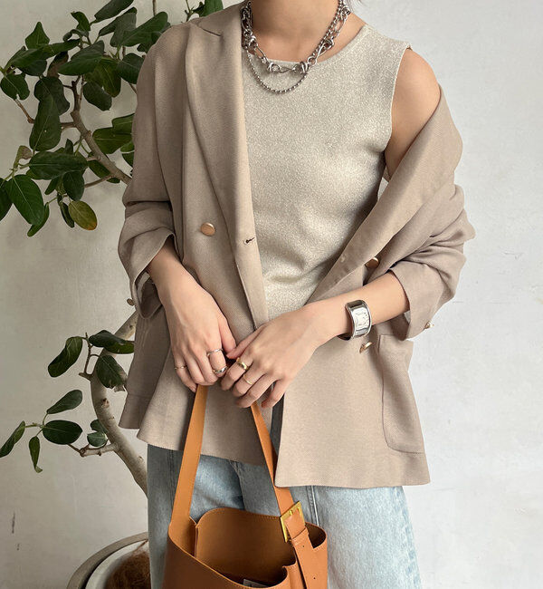  「前後2WAYラメニットタンク」|ニット・セーター|