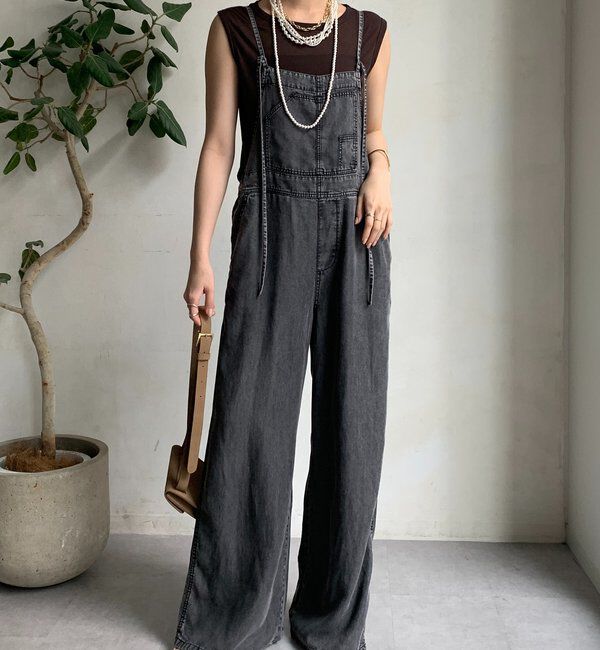  「【新色追加】リヨセルデニムオールインワン」|ワンピース|