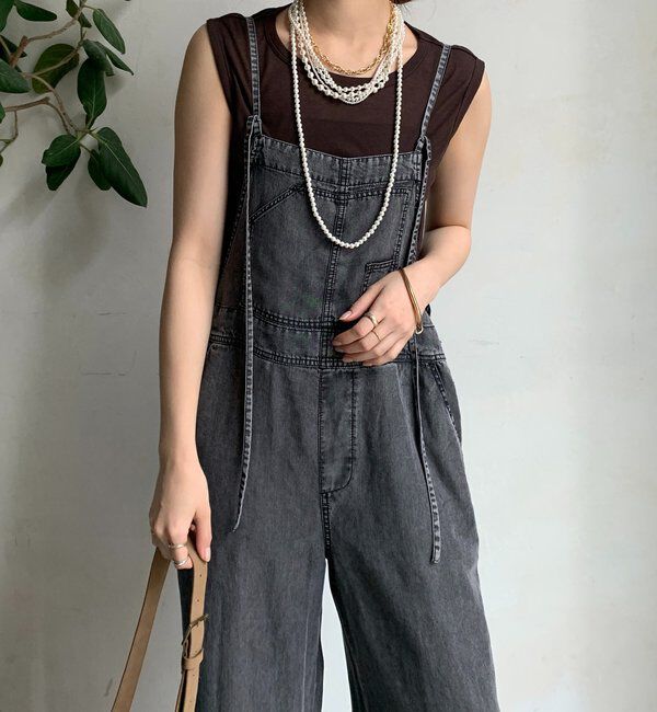  「【新色追加】リヨセルデニムオールインワン」|ワンピース|