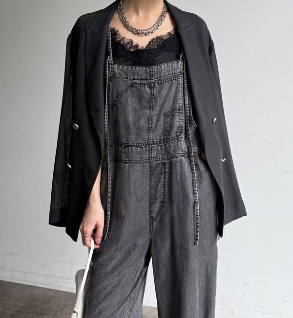  「【新色追加】リヨセルデニムオールインワン」|ワンピース|