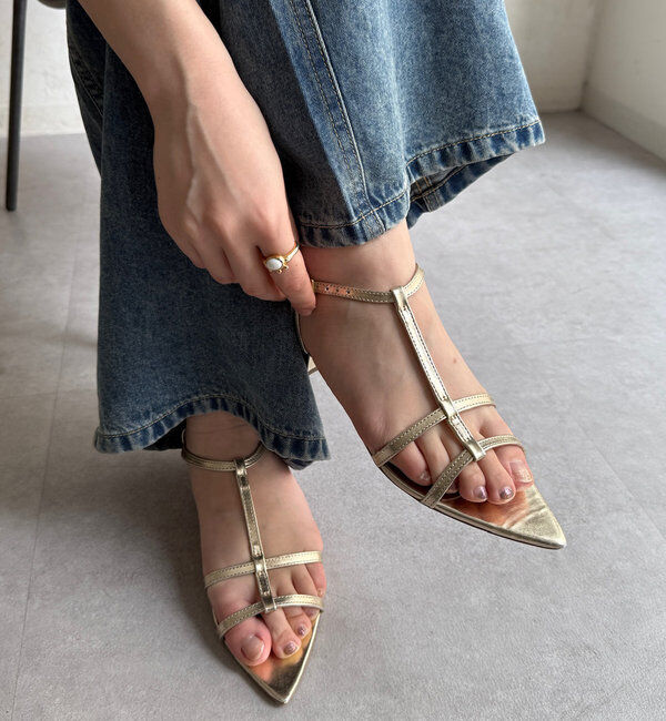  「ポインテッドストラップサンダル」|パンプス|