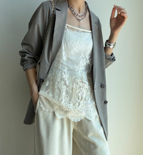  「【新色追加】スカラレースキャミ」|シャツ・ブラウス|