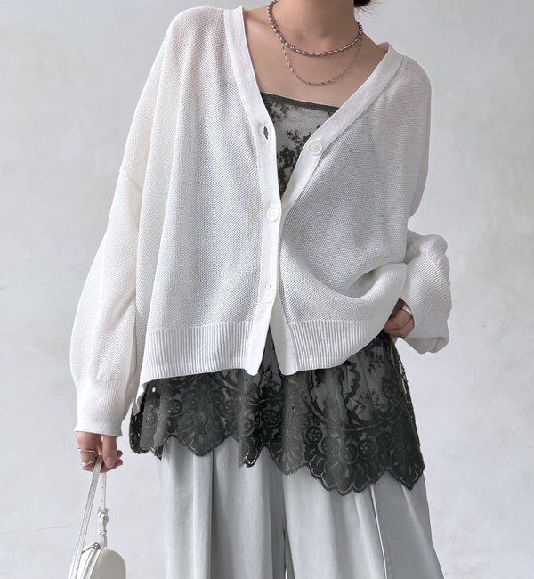  「【新色追加】スカラレースキャミ」|シャツ・ブラウス|カーキ