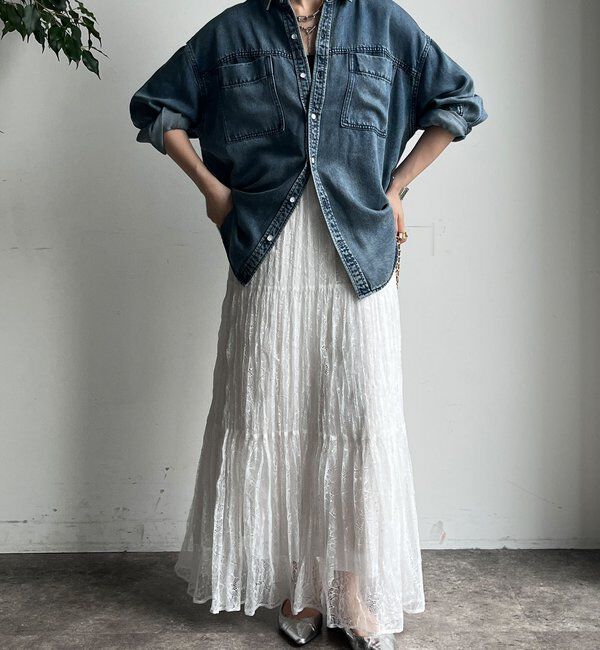  「レースワッシャースカート」|スカート|