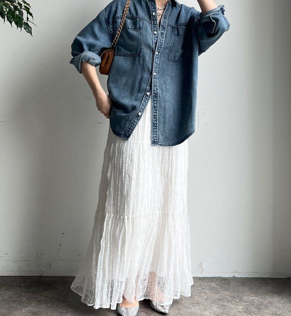  「レースワッシャースカート」|スカート|