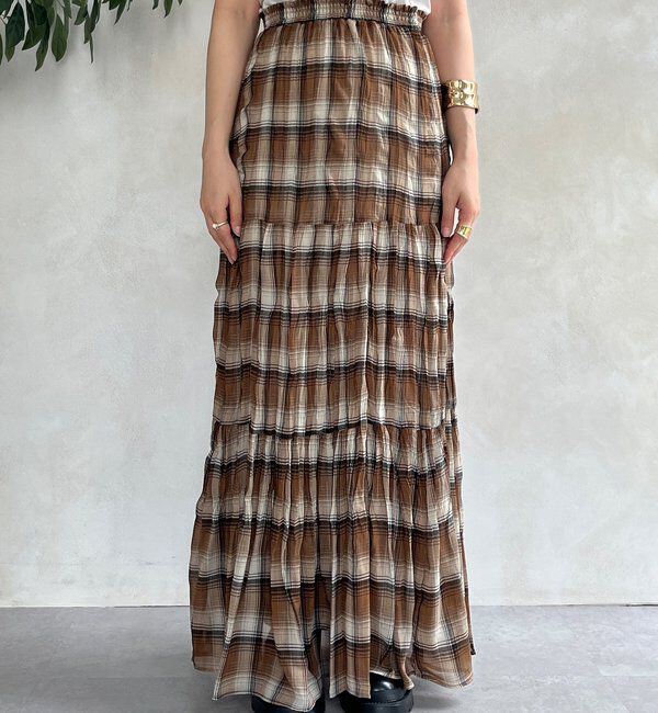  「チェックワッシャースカート」|スカート|