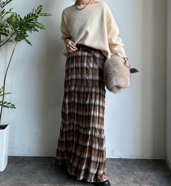  「チェックワッシャースカート」|スカート|