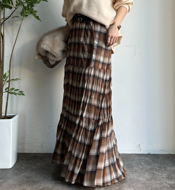  「チェックワッシャースカート」|スカート|