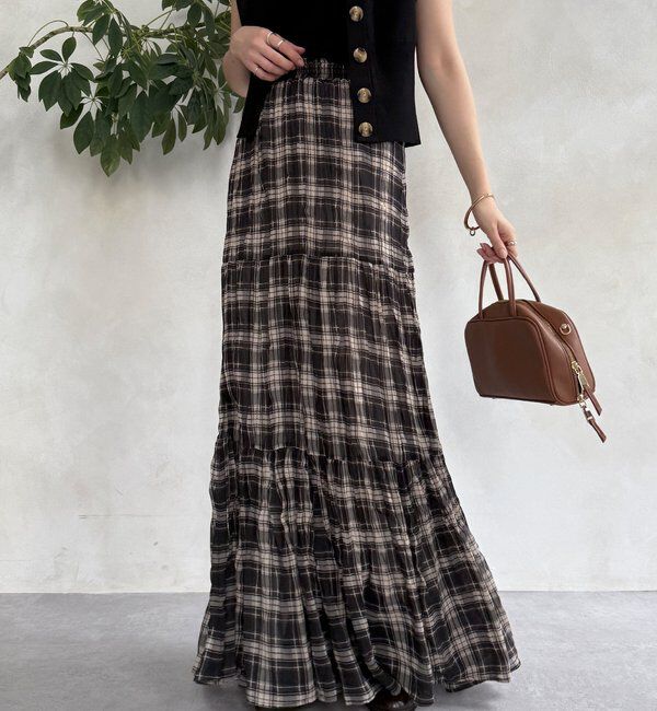  「チェックワッシャースカート」|スカート|