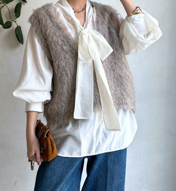  「【REI企画カラーあり】【前後2WAY】シャギーニットベスト」|ニット・セーター|